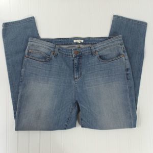 Eileen Fisher 14P stretch distressed skinny jeans